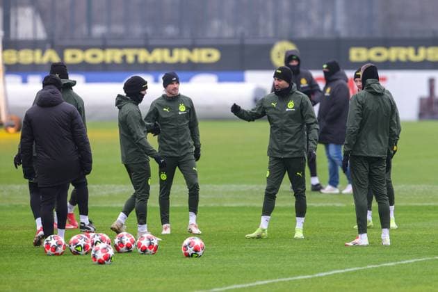 20 01 2025, Final training Borussia Dortmund, UEFA Champions League, f l Pascal Groß Borussia Dortmund , Emre Can Borussia Dortmund , Dortmund BVB training ground NRW Germany xRHR PHOTO DEx Copyright: DennisxEwert RHR-FOTOx RHR-FOTO DE