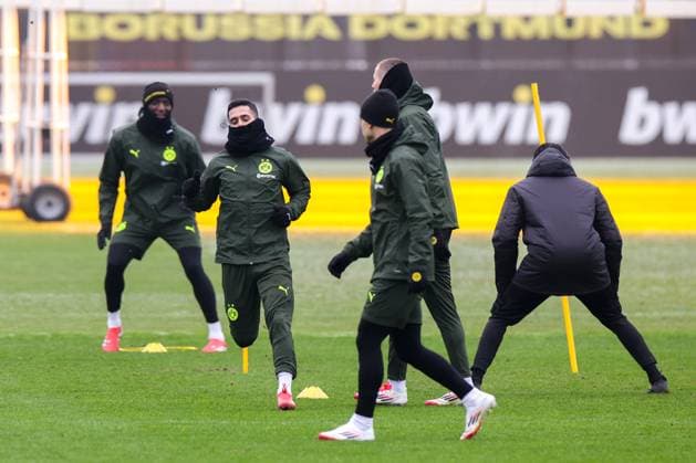 20 01 2025, Final training Borussia Dortmund, UEFA Champions League, v l Serhou Guirassy Borussia Dortmund , Yan Couto Borussia Dortmund , Dortmund BVB training ground NRW Germany xRHR PHOTO DEx Copyright: DennisxEwert RHR-FOTOx RHR-FOTO DE