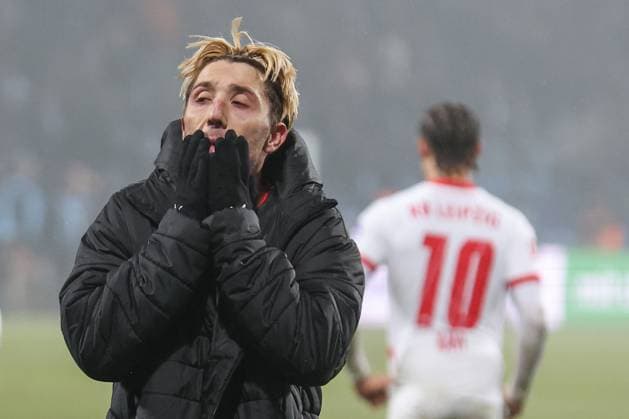 1 Bundesliga VfL Bochum RB Leipzig on 18 01 2025 at the Vonovia Ruhrstadion in Bochum Kevin Kampl Leipzig 44 dissatisfied, disappointed, disappointed, dejected MH