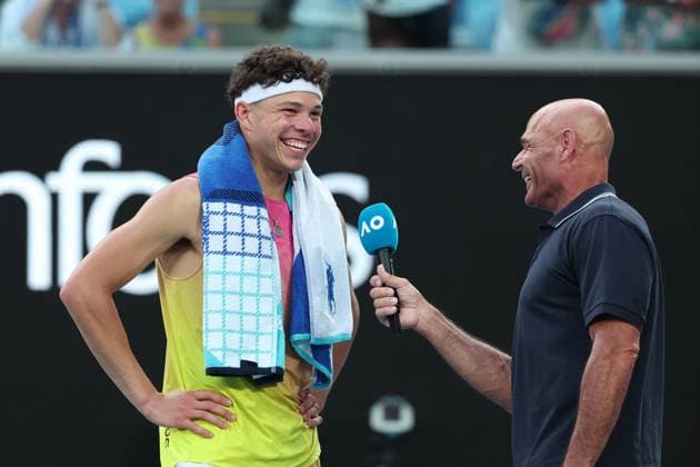 Open d Australie 2025 Ben Shelton lors de l Open d Australie 2025 Nicolas Luttiau Bestimage Tennis : Open Australia 2025 in Melbourne Melbourne Australie  Copyright: x xNicolasxLuttiau Bestimagex xNicolasxLuttiau Bestimagex