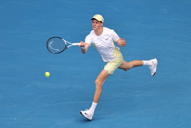 Jannik Sinner, ITA, during fourth round of 2025 Australian Open in Melbourne, 20 01 2025