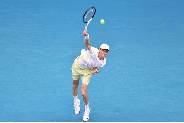 Jannik Sinner, ITA, during fourth round of 2025 Australian Open in Melbourne, 20 01 2025