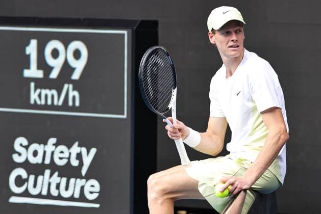 Jannik Sinner, ITA, during fourth round of 2025 Australian Open in Melbourne, 20 01 2025