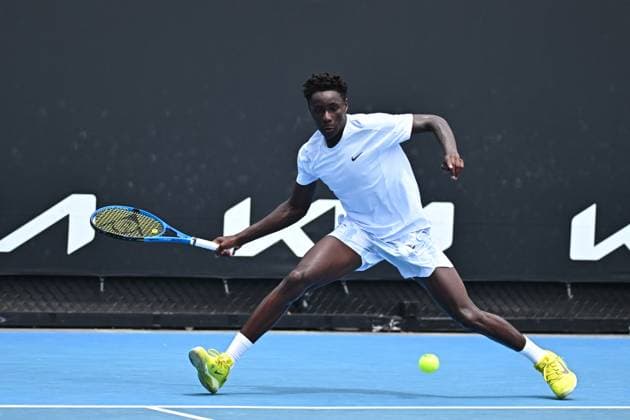 Australian Open - Moise Kouame Wins Round 2 - Junior Boys Singles Noise Konami (FRA) during his second round match at the 2025 Juniors Australian Open at Melbourne Park in Melbourne, AUSTRALIA, on January 20, 2025. Photo by Corinne Dubreuil ABACAPRESS.COM Melbourne Australia  Copyright: xDubreuilxCorinne ABACAx