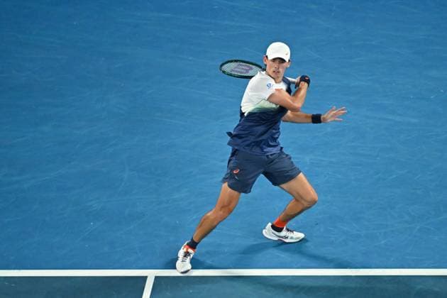Australian Open - Mens Singles - Round 4 Alex De Minaur (AUS) during his fourth round match at the 2025 Australian Open at Melbourne Park in Melbourne, AUSTRALIA, on January 20, 2025. Photo by Corinne Dubreuil ABACAPRESS.COM Melbourne Australia  Copyright: xDubreuilxCorinne ABACAx