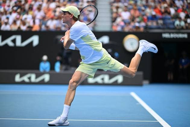 Australian Open - Mens Singles - Round 4 Jannik Sinner (ITA) during his fourth round match at the 2025 Australian Open at Melbourne Park in Melbourne, AUSTRALIA, on January 20, 2025. Photo by Corinne Dubreuil ABACAPRESS.COM Melbourne Australia  Copyright: xDubreuilxCorinne ABACAx