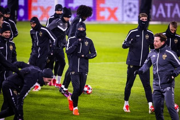 SLOVAN BRATISLAVA - STUTTGART TEAM PRACTICE Player of Stuttgart Angelo Stiller during team practice ahead of UEFA Champions League, league phase football match between SK Slovan Bratislava and VfB Stuttgart. Bratislava, Slovakia, January 20, 2025. PUBLICATION NOT IN SLOVAKIA Copyright: xx 080A2353
