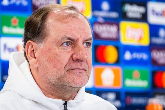 SLOVAN BRATISLAVA - STUTTGART press conference, PK, Pressekonferenz Head coach of Slovan Vladimir Weiss sr speaks during the press conference ahead of UEFA Champions League, league stage match between SK Slovan Bratislava and VfB Stuttgart. Bratislava, Slovakia, January 20, 2025. PUBLICATION NOT IN SLOVAKIA Copyright: xx 080A2860