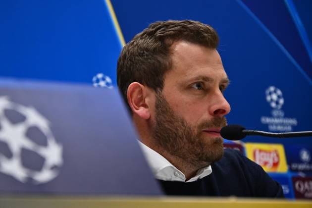 January 20, 2025, Bergamo, Italia: Sturm Graz s coach Jurgen Saumel during press conference, PK, Pressekonferenz on the eve of the UEFA Champions League soccer match between Atalanta BC and Sturm Graz at Bergamo Stadium in Bergamo, Italy, 20 January 2025. .ANSA MICHELE MARAVIGLIA Soccer: Champions League; Atalanta-Sturm Graz  - ZUMAa110 20250120_zaf_a110_039 Copyright: xMichelexMaravigliax