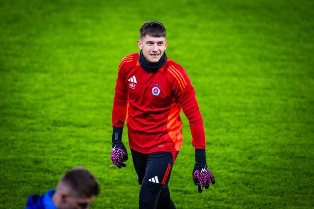SLOVAN BRATISLAVA - STUTTGART TEAM PRACTICE Player of Slovan Andrej Mikolas during team practice ahead of UEFA Champions League, league phase football match between SK Slovan Bratislava and VfB Stuttgart. Bratislava, Slovakia, January 20, 2025. PUBLICATION NOT IN SLOVAKIA Copyright: xx 080A2999