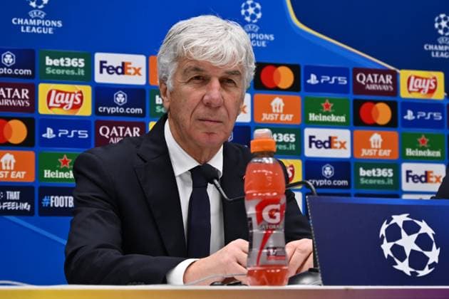 January 20, 2025, Bergamo, Italia: Atalanta s coach Gian Piero Gasperini during press conference, PK, Pressekonferenz on the eve of the UEFA Champions League soccer match between Atalanta BC and Sturm Graz at Bergamo Stadium in Bergamo, Italy, 20 January 2025. .ANSA MICHELE MARAVIGLIA Soccer: Champions League; Atalanta-Sturm Graz  - ZUMAa110 20250120_zaf_a110_042 Copyright: xMichelexMaravigliax