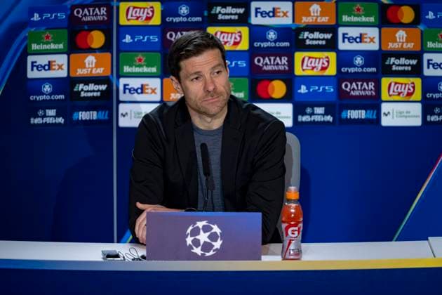Champions League 2024 25 League Phase MD7: Bayer 04 Leverkusen Training and press conference, PK, Pressekonferenz Xabi Alonso, head coach of Bayer 04 Leverkusen, seen during the UEFA Champions League 2024 25 League Phase MD7 training and press conference at Estadio Riyadh Air Metropolitano on January 20, 2025 in Madrid, Spain. Madrid Estadio Riyadh Air Metropolitano Madrid Spain Copyright: xAlbertoxGardinx AGardin_20250120_Football_Champions_Bayern_Leverkusen_PC_0092