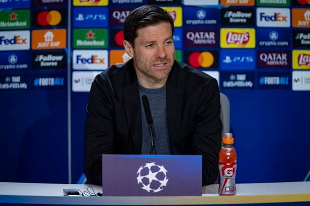 Champions League 2024 25 League Phase MD7: Bayer 04 Leverkusen Training and press conference, PK, Pressekonferenz Xabi Alonso, head coach of Bayer 04 Leverkusen, seen during the UEFA Champions League 2024 25 League Phase MD7 training and press conference at Estadio Riyadh Air Metropolitano on January 20, 2025 in Madrid, Spain. Madrid Estadio Riyadh Air Metropolitano Madrid Spain Copyright: xAlbertoxGardinx AGardin_20250120_Football_Champions_Bayern_Leverkusen_PC_0093