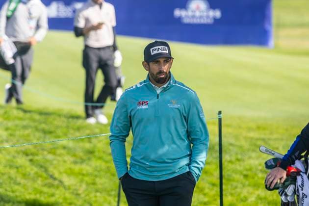 LA JOLLA, CA - JANUARY 20: Matthieu Pavon, the defending 2024 champion, walks to the 16th tee on the first practice day of the Farmers Open tournament, Monday, January 20, 2025, at Torrey Pines Golf Course in La Jolla, California. (Photo by Tony Ding Icon Sportswire) GOLF: JAN 20 PGA, Golf Herren Farmers Insurance Open EDITORIAL USE ONLY Icon20250120007