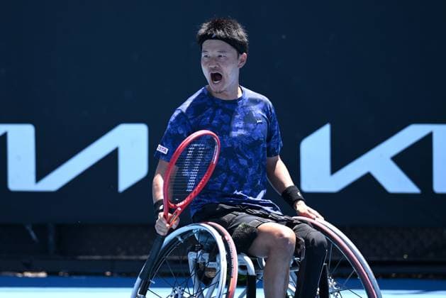 TENNIS AUSTRALIAN OPEN, Takuya Miki of Japan reacts during his round one Wheelchair Singles match against Gustavo Fernandez of Argentina during the 2025 Australian Open at Melbourne Park in Melbourne, Tuesday, January 21, 2025. ( NO ARCHIVING, EDITORIAL USE ONLY, NO USE IN BOOKS WITHOUT CONSENT MELBOURNE VICTORIA AUSTRALIA  Copyright: xJOELxCARRETTx 20250121126729724362