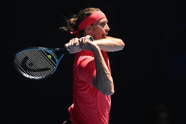 TENNIS AUSTRALIAN OPEN, Alexander Zverev of Germany during his 1 4 final match against Tommy Paul of USA during the 2025 Australian Open at Melbourne Park in Melbourne, Tuesday, January 21, 2025. ( NO ARCHIVING, EDITORIAL USE ONLY, NO USE IN BOOKS WITHOUT CONSENT MELBOURNE VICTORIA AUSTRALIA  Copyright: xLUKASxCOCHx 20250121195439750789