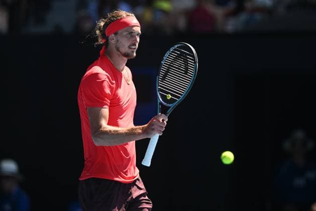 TENNIS AUSTRALIAN OPEN, Alexander Zverev of Germany reacts during his 1 4 final match against Tommy Paul of USA during the 2025 Australian Open at Melbourne Park in Melbourne, Tuesday, January 21, 2025. ( NO ARCHIVING, EDITORIAL USE ONLY, NO USE IN BOOKS WITHOUT CONSENT MELBOURNE VICTORIA AUSTRALIA  Copyright: xLUKASxCOCHx 20250121143821696000
