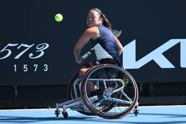 TENNIS AUSTRALIAN OPEN, Yui Kamiji of Japan during her round one Wheelchair Singles match against Shiori Funamizu of Japan during the 2025 Australian Open at Melbourne Park in Melbourne, Tuesday, January 21, 2025. ( NO ARCHIVING, EDITORIAL USE ONLY, NO USE IN BOOKS WITHOUT CONSENT MELBOURNE VICTORIA AUSTRALIA  Copyright: xJOELxCARRETTx 20250121163515941359