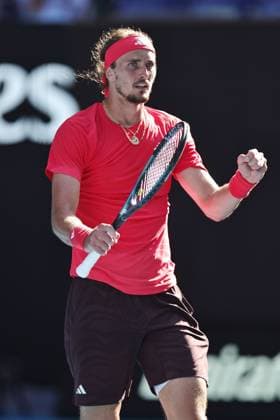 Alexander Zverev, GER, during quarterfinals of 2025 Australian Open in Melbourne, 21 01 2025