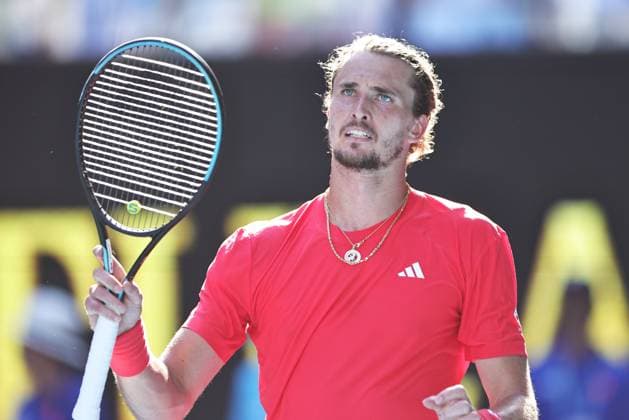 Alexander Zverev, GER, during quarterfinals of 2025 Australian Open in Melbourne, 21 01 2025