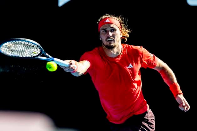 MELBOURNE, VIC - JANUARY 21: Alexander Zverev of Germany in action during the Quarterfinals of the 2025 Australian Open on January 21 2025, at Melbourne Park in Melbourne, Australia. (Photo by Jason Heidrich Icon Sportswire) TENNIS: JAN 21 Australian Open EDITORIAL USE ONLY Icon250121133