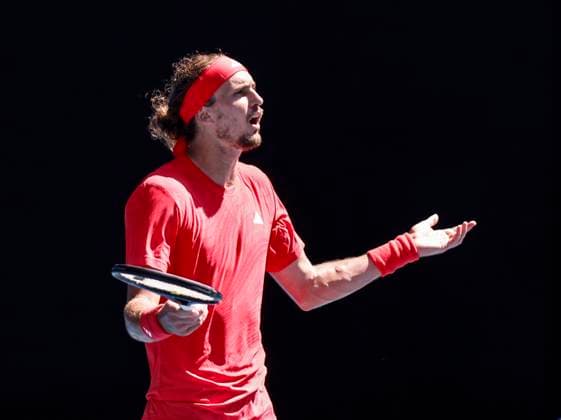 (250121) -- MELBOURNE, Jan. 21, 2025 -- Alexander Zverev reacts during the men s singles quarterfinal match between Alexander Zverev of Germany and Tommy Paul of the United States at Australian Open tennis tournament in Melbourne, Australia, Jan. 21, 2025. ) (SP)AUSTRALIA-MELBOURNE-TENNIS-AUSTRALIAN OPEN-DAY 10 MaxPing 