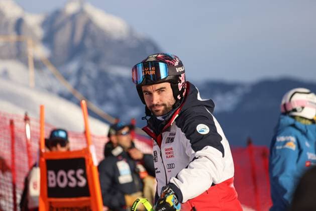 ALPINE SKIING - FIS WC Kitzbuehel KITZBUEHEL,AUSTRIA,21.JAN.25 - ALPINE SKIING - FIS World Cup, Hahnenkamm-race, downhill training, men. Image shows Matthieu Bailet (FRA).  GEPAxpictures xMathiasxMandl
