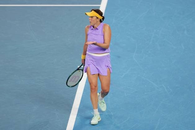 Anastasia Pavlyuchenkova after an outfit change to a light purple dress during her Quarter-final match against Sabalenka in the Rod Laver Arena Australian Open, Day Ten, Tennis, Melbourne Park, Melbourne, Australia - 21 Jan 2025  Copyright: xRachelxBach Shutterstockx 15108797ch