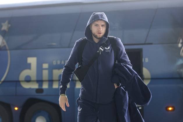 GNK Dinamo Zagreb depart for London Stefan Ristovski of Dinamo Zagreb arrive at Franjo Tudjman International Airport before departing to London on January 21, 2025. in Zagreb, Croatia. Dinamo Zagreb will play against Arsenal in the UEFA Champions League.  LukaxStanzl PIXSELL