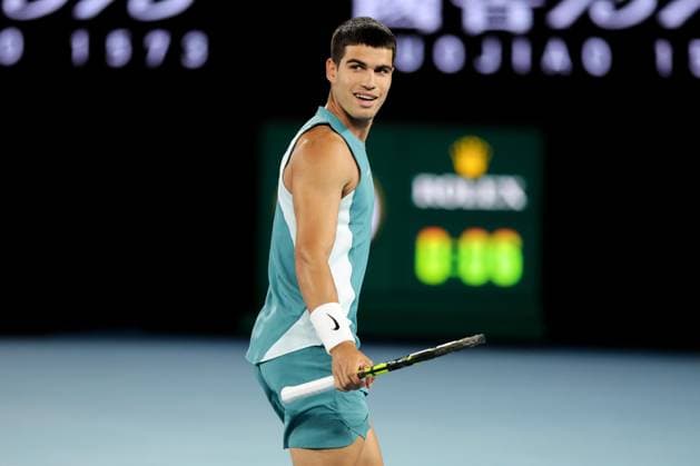 Carlos Alcaraz during his Quarter-final match against Djokovic in the Rod Laver Arena Australian Open, Day Ten, Tennis, Melbourne Park, Melbourne, Australia - 21 Jan 2025  Copyright: xRachelxBach Shutterstockx 15108797da