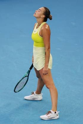Aryna Sabalenka dejected during her Quarter-final match against Pavlyuchenkova in the Rod Laver Arena Australian Open, Day Ten, Tennis, Melbourne Park, Melbourne, Australia - 21 Jan 2025  Copyright: xRachelxBach Shutterstockx 15108797dg
