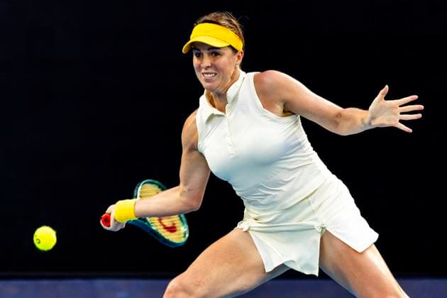MELBOURNE, VIC - JANUARY 21: Anastasia Pavlyuchenkova of Russia in action during the Quarterfinals of the 2025 Australian Open on January 21 2025, at Melbourne Park in Melbourne, Australia. (Photo by Jason Heidrich Icon Sportswire) TENNIS: JAN 21 Australian Open EDITORIAL USE ONLY Icon250121205