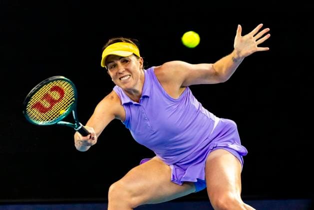MELBOURNE, VIC - JANUARY 21: Anastasia Pavlyuchenkova of Russia in action during the Quarterfinals of the 2025 Australian Open on January 21 2025, at Melbourne Park in Melbourne, Australia. (Photo by Jason Heidrich Icon Sportswire) TENNIS: JAN 21 Australian Open EDITORIAL USE ONLY Icon250121213