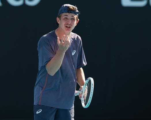 Flynn Thomas SUI , Boys Singles, Boys SinglesAustralian Open 2025, Melbourne Park, Melbourne, Victoria, Australia Copyright: xJuergenxHasenkopfx