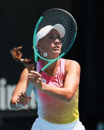 Julia Stusek GER , Girls Singles, Girls Singles, Australian Open 2025, Melbourne Park, Melbourne, Victoria, Australia Copyright: xJuergenxHasenkopfx
