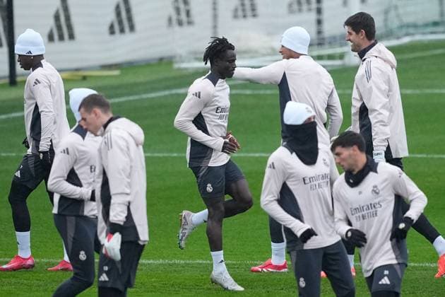 January 21, 2025, Valdebebas, Madrid, SPAIN: Babacar Diocou during the training day of Real Madrid ahead the UEFA Champions League, football match against RB Salzburg at Ciudad Deportiva Real Madrid on January 21, 2025, in Valdebebas, Madrid, Spain. Valdebebas SPAIN - ZUMAa181 20250121_zaa_a181_008 Copyright: xOscarxJ.xBarrosox