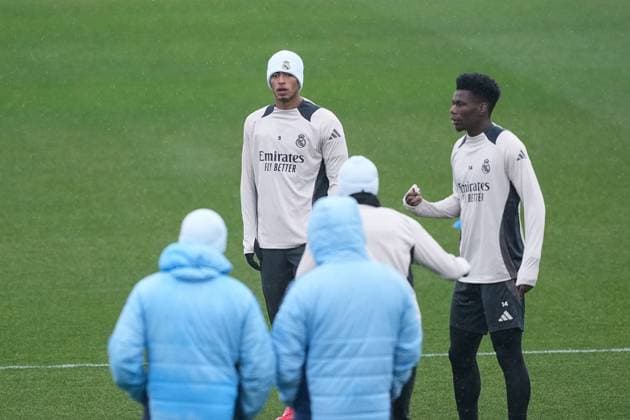 January 21, 2025, Valdebebas, Madrid, SPAIN: Jude Bellingham during the training day of Real Madrid ahead the UEFA Champions League, football match against RB Salzburg at Ciudad Deportiva Real Madrid on January 21, 2025, in Valdebebas, Madrid, Spain. Valdebebas SPAIN - ZUMAa181 20250121_zaa_a181_016 Copyright: xOscarxJ.xBarrosox
