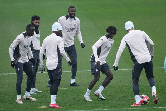 January 21, 2025, Valdebebas, Madrid, SPAIN: Babacar Diocou during the training day of Real Madrid ahead the UEFA Champions League, football match against RB Salzburg at Ciudad Deportiva Real Madrid on January 21, 2025, in Valdebebas, Madrid, Spain. Valdebebas SPAIN - ZUMAa181 20250121_zaa_a181_013 Copyright: xOscarxJ.xBarrosox