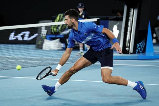 Novak Djokovic during his Quarter-final match against Alcaraz in the Rod Laver Arena Australian Open, Day Ten, Tennis, Melbourne Park, Melbourne, Australia - 21 Jan 2025  Copyright: xEllaxLing Shutterstockx 15108779bj