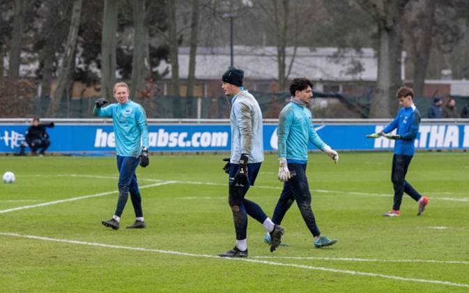 Soccer, men, 2024 2025 season, 2 Bundesliga, Hertha BSC, training, from left Copyright: xMatthiasxKochx