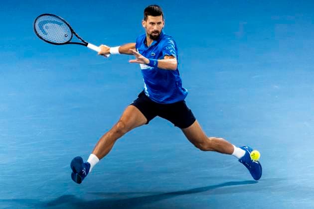 MELBOURNE, VIC - JANUARY 21: Novak Djokovic of Serbia in action during the Quarterfinals of the 2025 Australian Open on January 21 2025, at Melbourne Park in Melbourne, Australia. (Photo by Jason Heidrich Icon Sportswire) TENNIS: JAN 21 Australian Open EDITORIAL USE ONLY Icon250121219