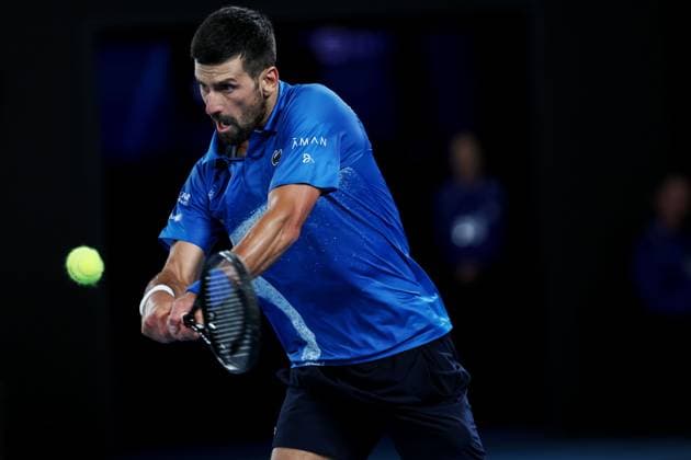 Novak Djokovic during his Quarter-final match against Alcaraz in the Rod Laver Arena Australian Open, Day Ten, Tennis, Melbourne Park, Melbourne, Australia - 21 Jan 2025  Copyright: xEllaxLing Shutterstockx 15108779dy