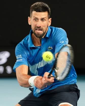 January 21, 2025: 7th seed NOVAK DJOKOVIC of Serbia in action against 3rd seed CARLOS ALCARAZ of Spain on Rod Laver Arena in a Men s Singles Quarterfinals match on day 11 of the 2025 Australian Open in Melbourne, Australia. Cal Media Melbourne Australia - ZUMAc04_ 20250121_faf_c04_015 Copyright: xSydneyxLowx