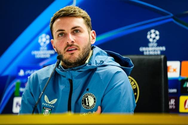 Champions League 2024-2025: press conference, PK, Pressekonferenz of Feyenoord Rotterdam - Santiago Gimenez of Feyenoord during the press conference of Feyenoord in preparation of the Champions League duel against FC Bayern Munich at Stadion Feijenoord De Kuip on 21 January 2025 in Rotterdam, The Netherlands. Copyright: xYannickxVerhoevenx
