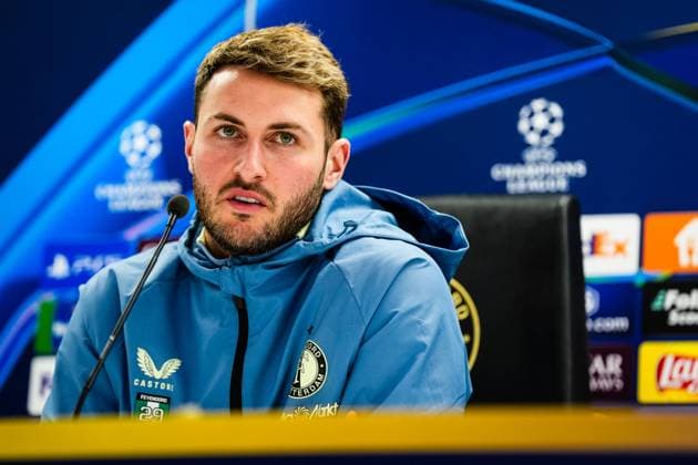 Champions League 2024-2025: press conference, PK, Pressekonferenz of Feyenoord Rotterdam - Santiago Gimenez of Feyenoord during the press conference of Feyenoord in preparation of the Champions League duel against FC Bayern Munich at Stadion Feijenoord De Kuip on 21 January 2025 in Rotterdam, The Netherlands. Copyright: xYannickxVerhoevenx