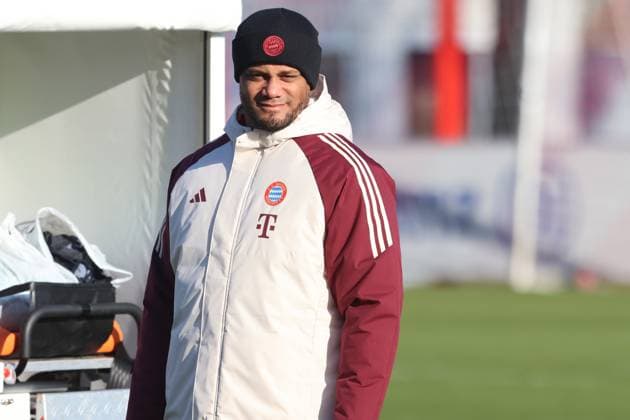 Coach Vincent Kompany, Portraet, Portrait, Football Final training FC Bayern Munich before UEFA Champions League match against Feyenoord Rotterdam 21 01 2025 Training ground, Säbenerstr PHOTO Mladen Lackovic LakoPress