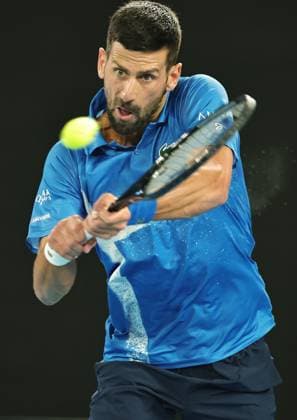 Novak Djokovic, SRB, during quarterfinals of 2025 Australian Open in Melbourne, 21 01 2025