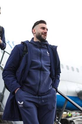 Dinamo Zagreb arrive in London Ivan Nevistic of Dinamo Zagreb leave a plane at Stansted Airport on January 21, 2025. in London, England. Dinamo Zagreb will play against Arsenal in the UEFA Champions League.  LukaxStanzl PIXSELL