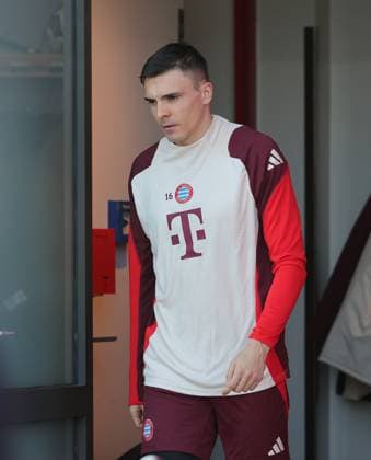 21 01 2025, Champions League FC Bayern final training, Saebenerstrasse Muenchen, Soccer, Sport, in the picture Joao Palhinha FC Bayern Muenchen