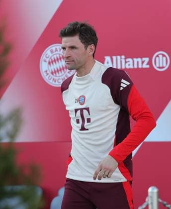 21 01 2025, Champions League FC Bayern final training, Saebenerstrasse Muenchen, Soccer, Sport, in the picture Thomas Mueller FC Bayern Muenchen